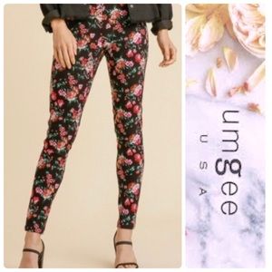 Umgee Brushed Cotton Floral Print Jeggins